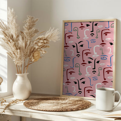 Monochrome Faces - Stretched Canvas, Poster or Fine Art Print I Heart Wall Art