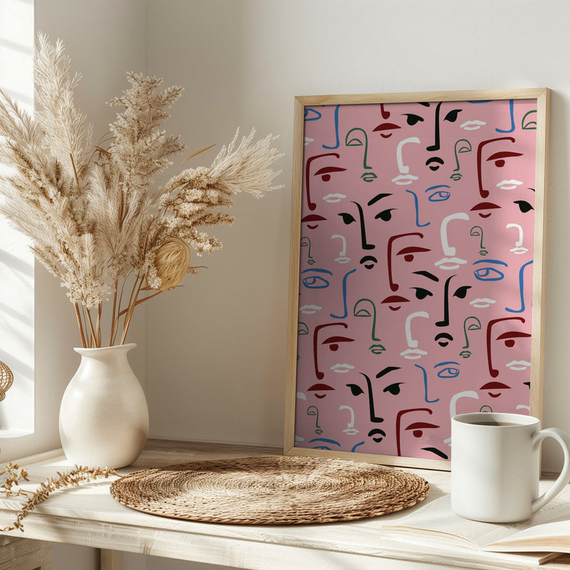 Monochrome Faces - Stretched Canvas, Poster or Fine Art Print I Heart Wall Art