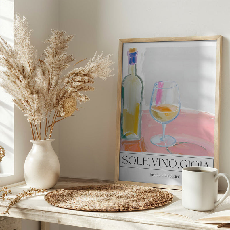 Sole, vino, gioia - Stretched Canvas, Poster or Fine Art Print I Heart Wall Art