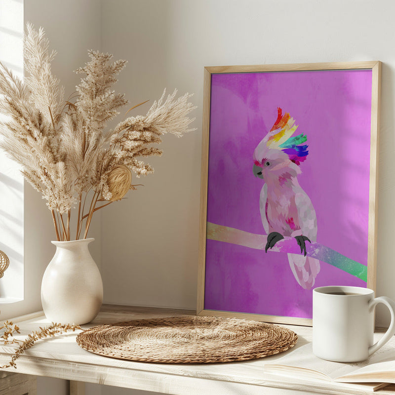 6 Rainbow Cockatoo 01 - Stretched Canvas, Poster or Fine Art Print I Heart Wall Art