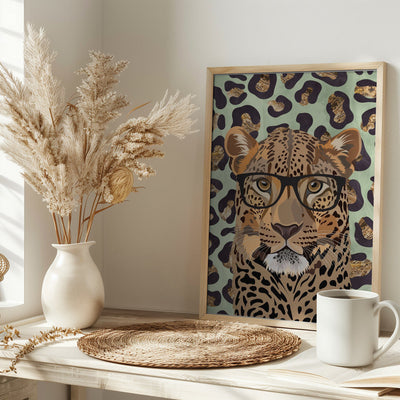 Leopard Print Leopard Green - Stretched Canvas, Poster or Fine Art Print I Heart Wall Art