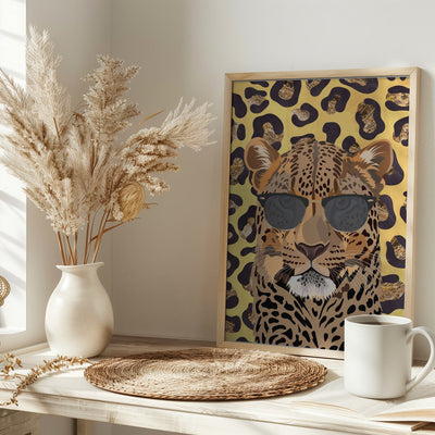 Leopard Print Leopard Yellow - Stretched Canvas, Poster or Fine Art Print I Heart Wall Art