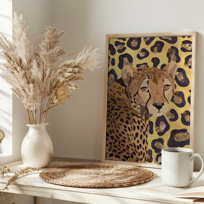 Leopard Print Cheetah Yellow - Stretched Canvas, Poster or Fine Art Print I Heart Wall Art