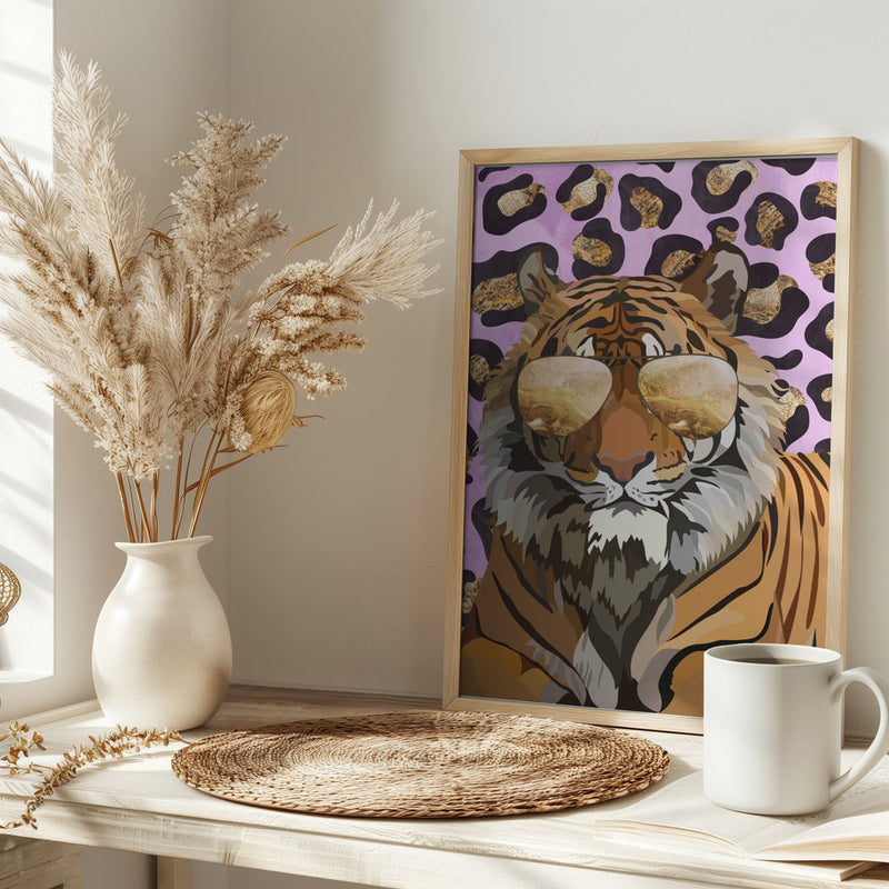 Leopard Print Tiger Pink - Stretched Canvas, Poster or Fine Art Print I Heart Wall Art