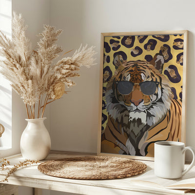 Leopard Print Tiger Yellow - Stretched Canvas, Poster or Fine Art Print I Heart Wall Art