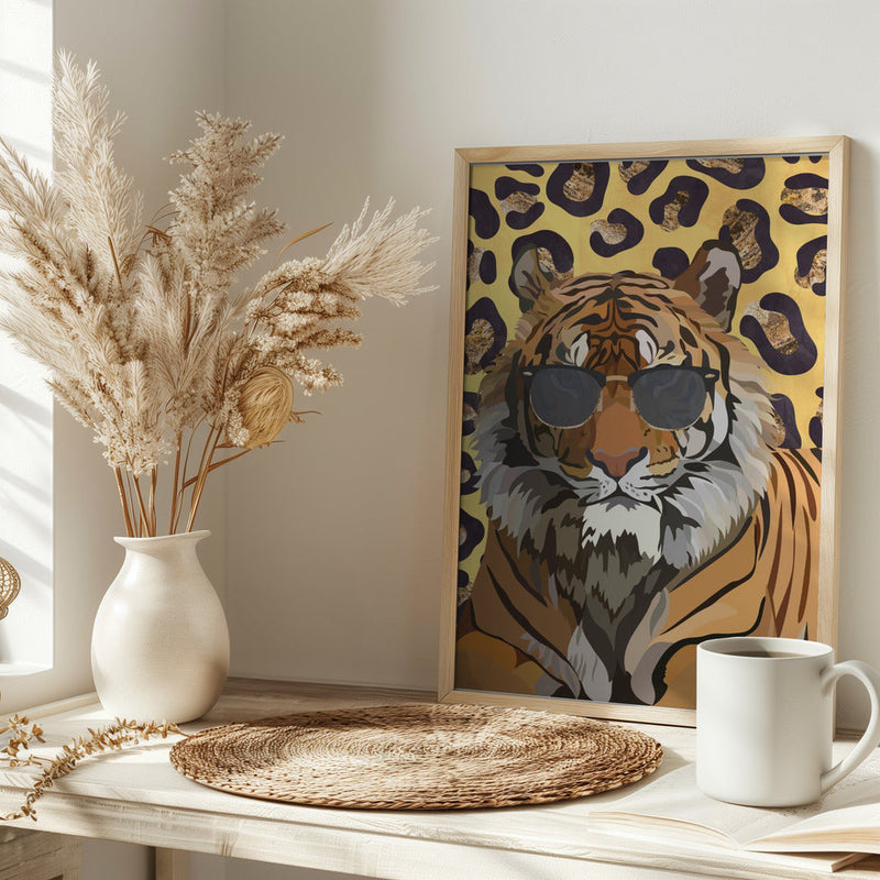 Leopard Print Tiger Yellow - Stretched Canvas, Poster or Fine Art Print I Heart Wall Art