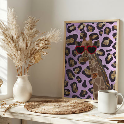Leopard Print Giraffe Pink - Stretched Canvas, Poster or Fine Art Print I Heart Wall Art