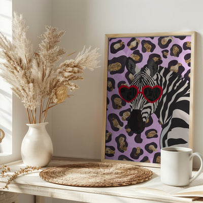Leopard Print Zebra Pink - Stretched Canvas, Poster or Fine Art Print I Heart Wall Art