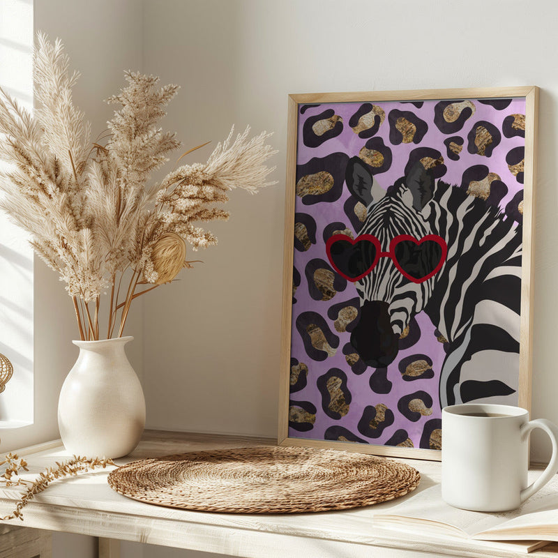 Leopard Print Zebra Pink - Stretched Canvas, Poster or Fine Art Print I Heart Wall Art