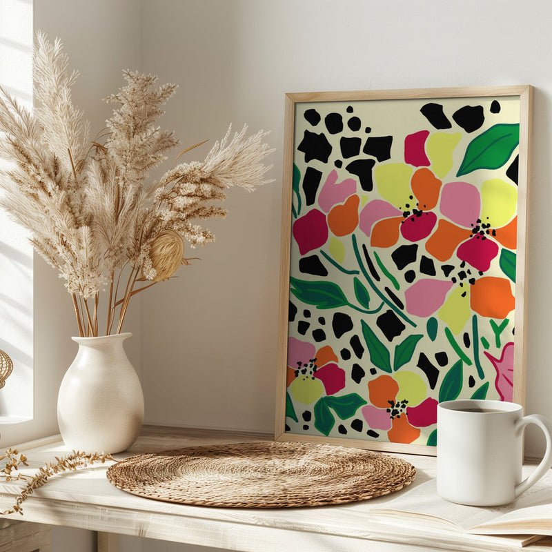 Tropical Garden Dots - Stretched Canvas, Poster or Fine Art Print I Heart Wall Art