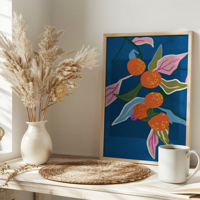 Lush Orange Botanicals - Stretched Canvas, Poster or Fine Art Print I Heart Wall Art