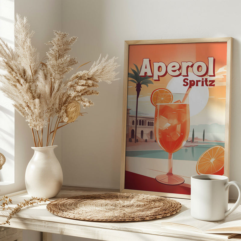 Aperol Spritz Tropical - Stretched Canvas, Poster or Fine Art Print I Heart Wall Art