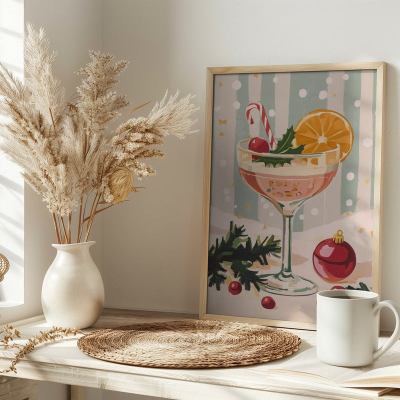 Christmas Cocktail - Stretched Canvas, Poster or Fine Art Print I Heart Wall Art