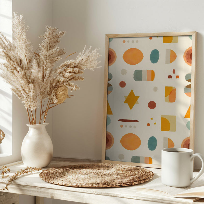 Pastel Minimalist Watercolor Shapes - Stretched Canvas, Poster or Fine Art Print I Heart Wall Art