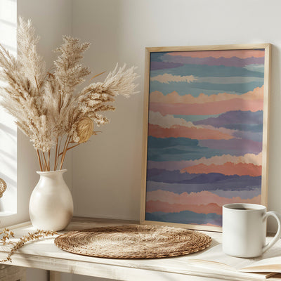 Soft Horizon Waves - Stretched Canvas, Poster or Fine Art Print I Heart Wall Art