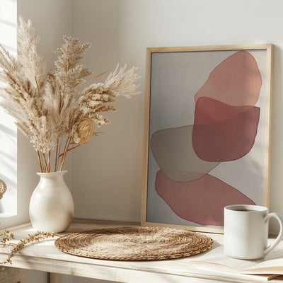 Translucent Shapes in Soft Pinks and Reds - Stretched Canvas, Poster or Fine Art Print I Heart Wall Art