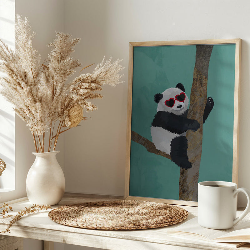 Cute panda - Stretched Canvas, Poster or Fine Art Print I Heart Wall Art