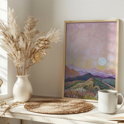 Moon Hills - Stretched Canvas, Poster or Fine Art Print I Heart Wall Art