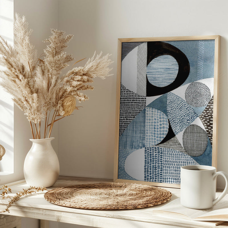 Geometric Patterns With Varying Shades - Stretched Canvas, Poster or Fine Art Print I Heart Wall Art