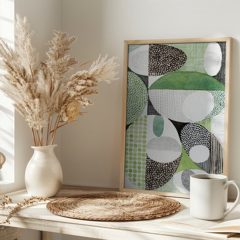 Geometric Shapes With Patterns - Stretched Canvas, Poster or Fine Art Print I Heart Wall Art