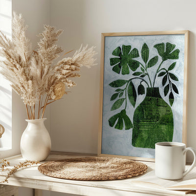 Abstract Green Floral - Stretched Canvas, Poster or Fine Art Print I Heart Wall Art