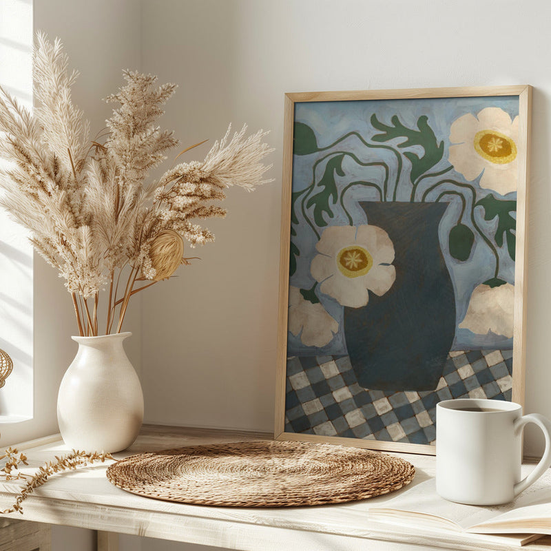 White Icelandic Poppies - Stretched Canvas, Poster or Fine Art Print I Heart Wall Art