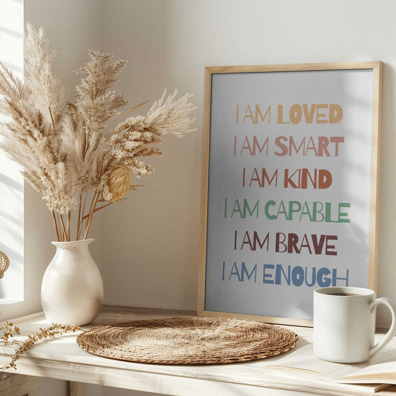 Empowering Affirmations - Stretched Canvas, Poster or Fine Art Print