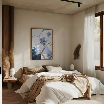 Floral Blue-3 - Stretched Canvas, Poster or Fine Art Print I Heart Wall Art