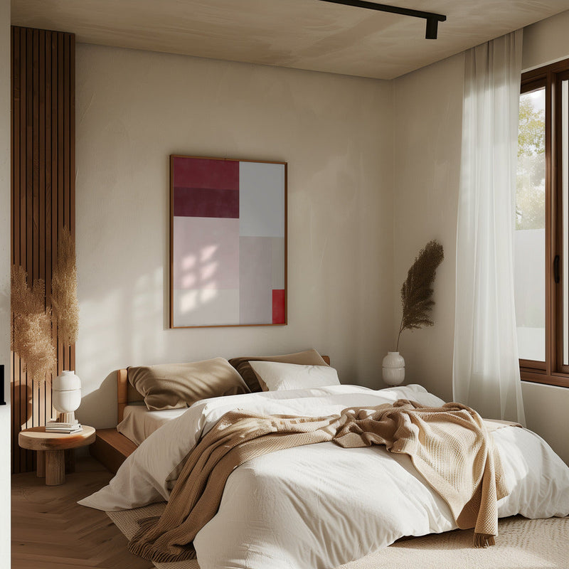 Crimson Hues Harmony - Stretched Canvas, Poster or Fine Art Print I Heart Wall Art