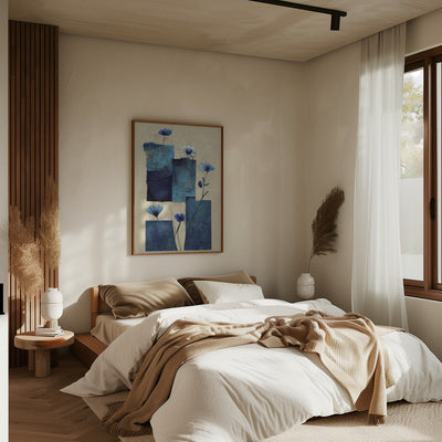 Blocks And Flowers - Stretched Canvas, Poster or Fine Art Print I Heart Wall Art