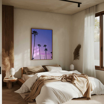 Palm Tree Sunset - Stretched Canvas, Poster or Fine Art Print I Heart Wall Art