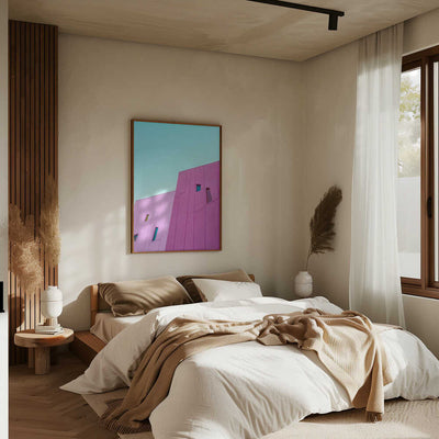 Saguaro Hotel Pink Building Walls - Stretched Canvas, Poster or Fine Art Print I Heart Wall Art