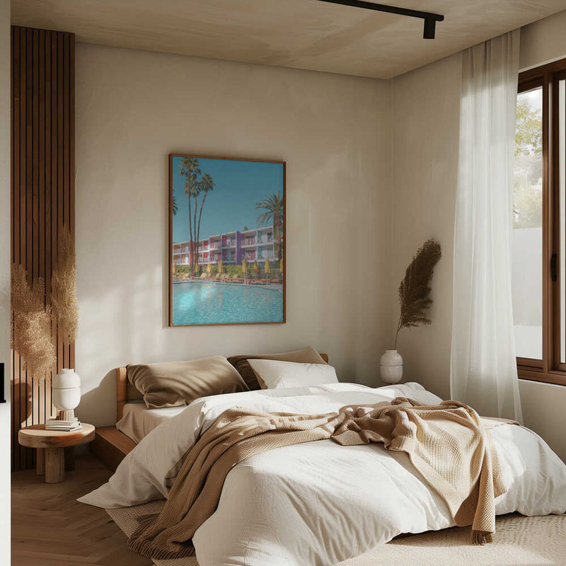 Saguaro Hotel Poolside in Palm Springs - Stretched Canvas, Poster or Fine Art Print I Heart Wall Art