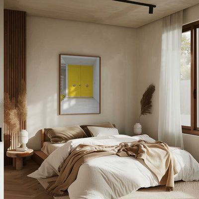 Canary Yellow Doors on a Mid-Century Modern - Stretched Canvas, Poster or Fine Art Print I Heart Wall Art