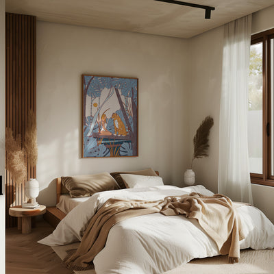 The Girl and the Leopard - Stretched Canvas, Poster or Fine Art Print I Heart Wall Art