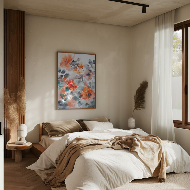 Watercolor Floral No. 2 - Stretched Canvas, Poster or Fine Art Print I Heart Wall Art