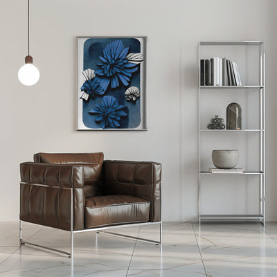 Blue Blossoms - Stretched Canvas, Poster or Fine Art Print I Heart Wall Art