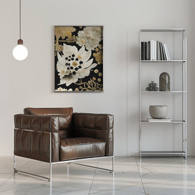 Beige Dry Flowers - Stretched Canvas, Poster or Fine Art Print I Heart Wall Art