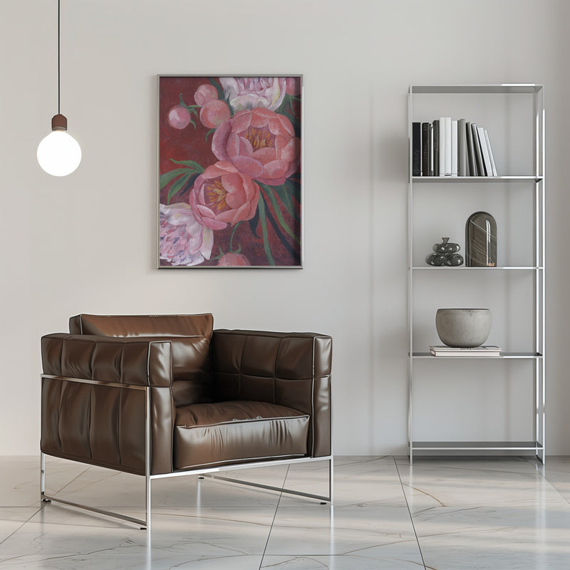 Nevaeh peonies - Stretched Canvas, Poster or Fine Art Print I Heart Wall Art