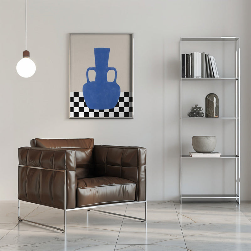 Azure Vase Chess Board - Stretched Canvas, Poster or Fine Art Print I Heart Wall Art