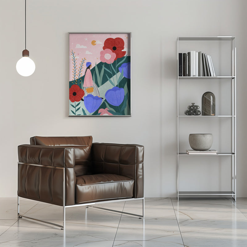 Flower Walk - Stretched Canvas, Poster or Fine Art Print I Heart Wall Art