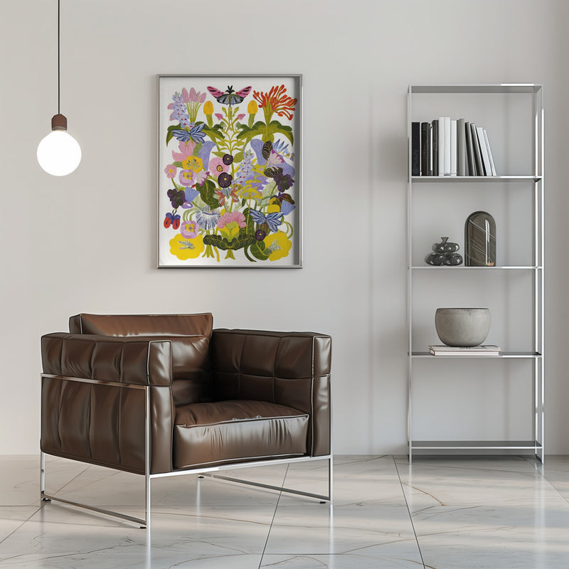 9933x14043 Din Sleeping 143 Abstract Autumn Floral.png - Stretched Canvas, Poster or Fine Art Print I Heart Wall Art