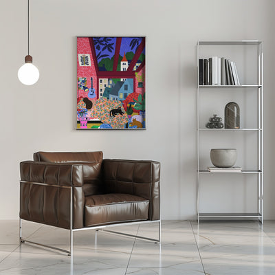 9933x14043 Din Sleeping 142 With a View.png - Stretched Canvas, Poster or Fine Art Print I Heart Wall Art