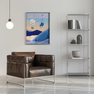 Ski Switzerland - Stretched Canvas, Poster or Fine Art Print