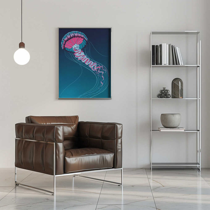 Lions Mane Jellyfish - Stretched Canvas, Poster or Fine Art Print