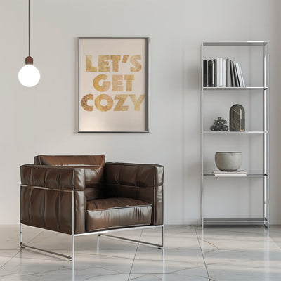 Lets Get Cozy typography - Stretched Canvas, Poster or Fine Art Print I Heart Wall Art