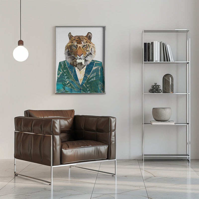 Tiger Jugnle Jacket 3 - Stretched Canvas, Poster or Fine Art Print I Heart Wall Art