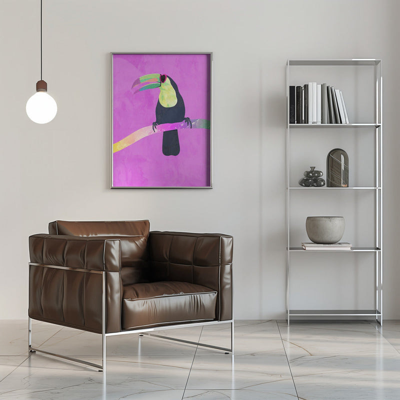 Toucan pink - Stretched Canvas, Poster or Fine Art Print I Heart Wall Art