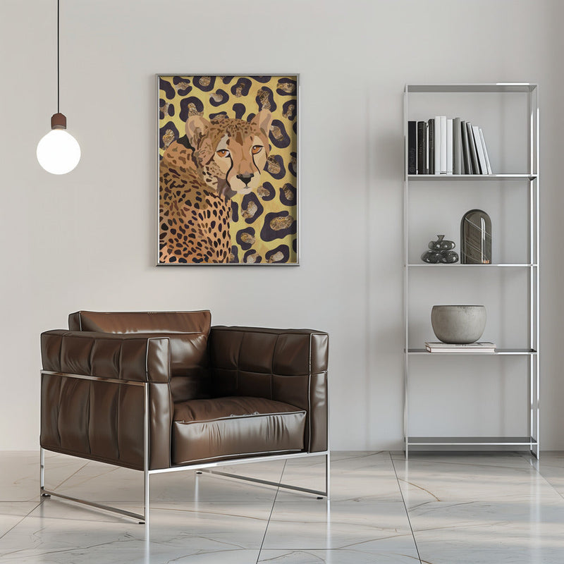 Leopard Print Cheetah Yellow - Stretched Canvas, Poster or Fine Art Print I Heart Wall Art