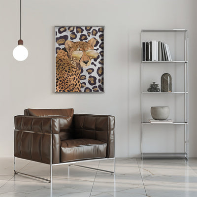 Leopard Print Cheetah Grey - Stretched Canvas, Poster or Fine Art Print I Heart Wall Art